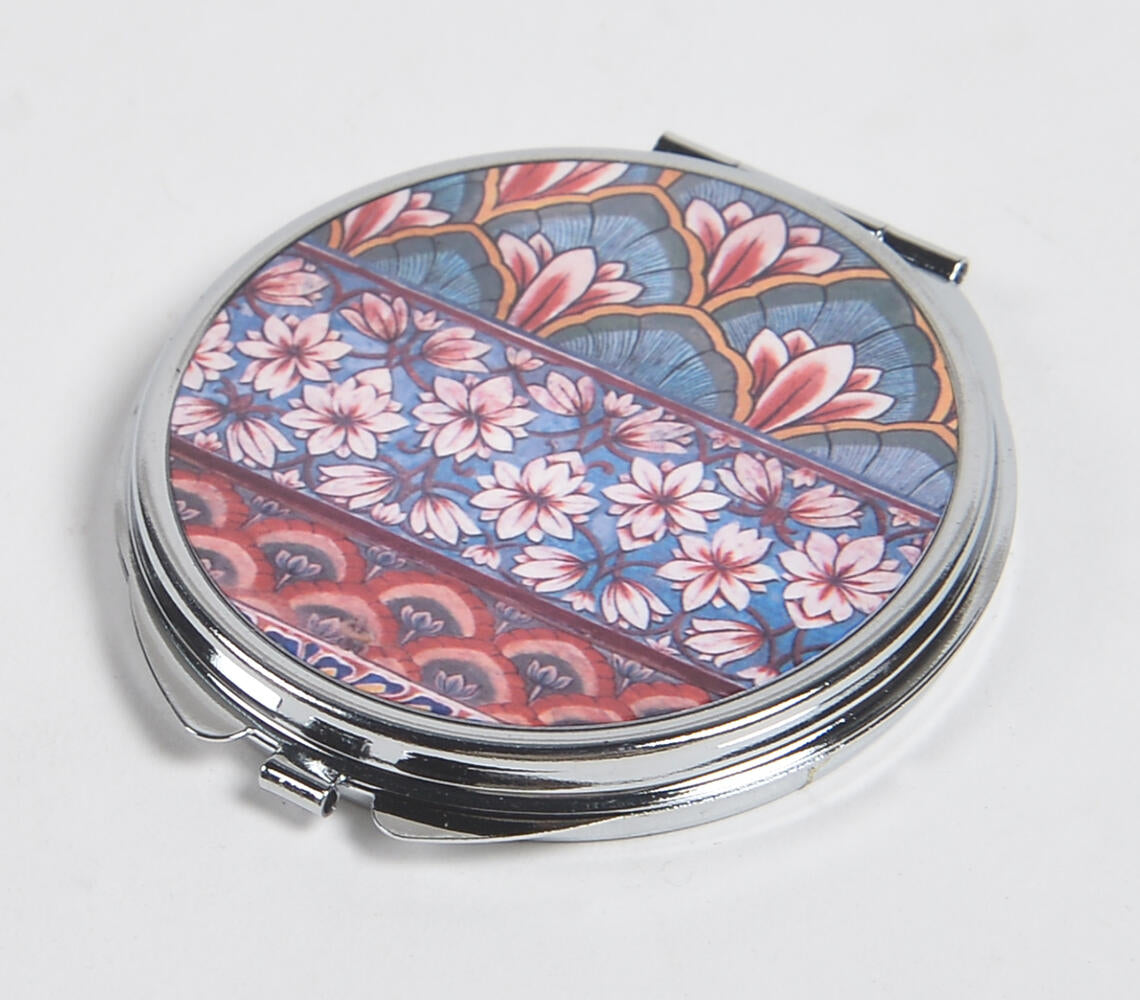 Floral Metal Pocket Copact Mirror