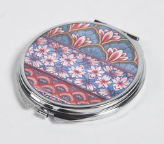 Floral Metal Pocket Copact Mirror