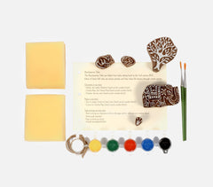 DIY Block Print Craft Story Book Kit - Mighty Elephant & the Mouse