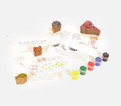 DIY Block Print Craft Story Book Kit - Crane & crab