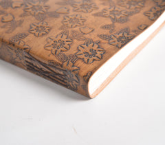 Embossed Floral Leather Diary