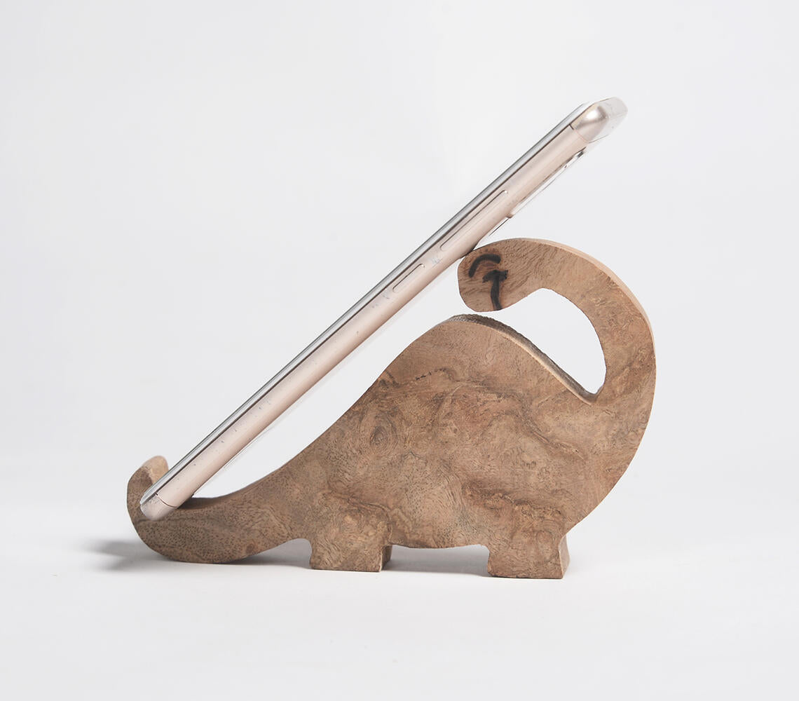 Hand Cut Mango Wood Dino Mobile holder