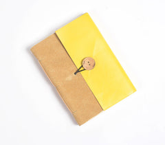 Hand Bound Lemon & Tan Leather Journal