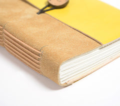 Hand Bound Lemon & Tan Leather Journal