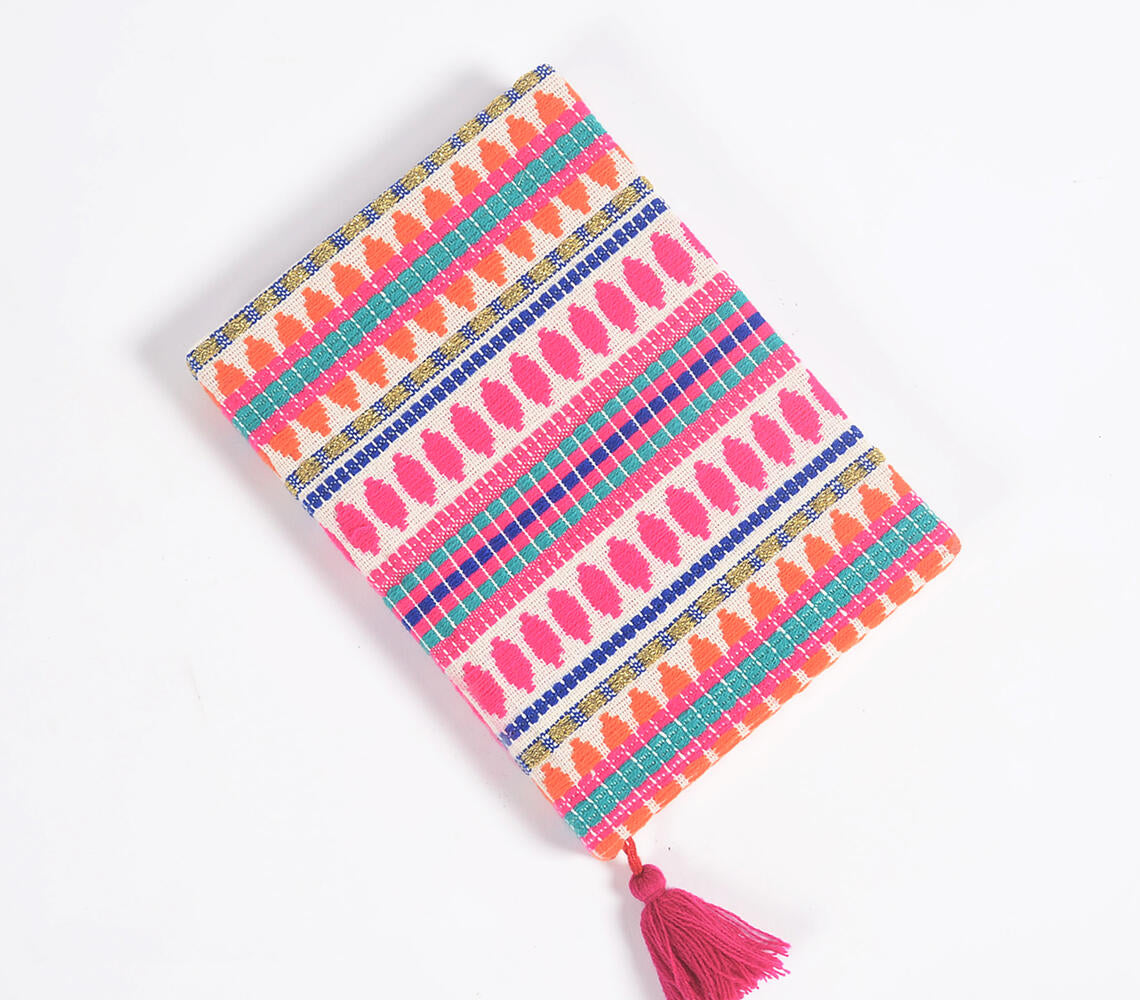 Hand Bound Fabric Diary with Tassel Bookmark