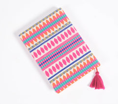 Hand Bound Fabric Diary with Tassel Bookmark