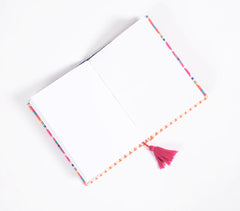 Hand Bound Fabric Diary with Tassel Bookmark