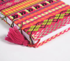 Hand Bound Fabric Diary with Tassel Bookmark_1