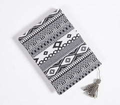 Hand Bound Fabric Diary with Tassel Bookmark
