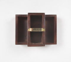 Raw Wooden 4-Slot Desk Organizer