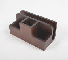 Dark Wooden Earthy Desk Organizer