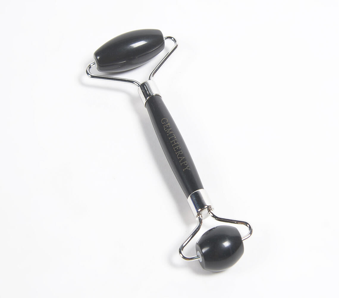 Hand Cut Black Obisidian Face Roller
