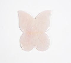 Hand Cut Rose Quartz Butterfly Gua Sha