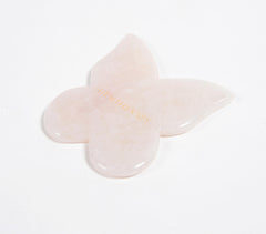 Hand Cut Rose Quartz Butterfly Gua Sha