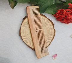 Hand Cut Neem Wood Hair Comb (Large)