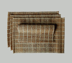 Set of 4 Striped Banana Fiber Table Mats