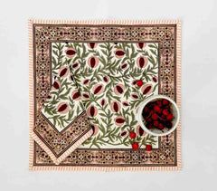 Botanical Hand Block Print Cotton Napkin