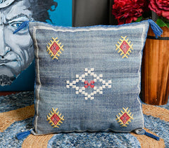 Woven Cactus Silk Moroccan Cushion Cover