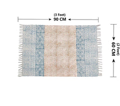 Art Deco Cotton Rug with Tassels