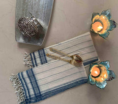 Handwoven Organic Cotton Naturally Dyed Napkin With Motif