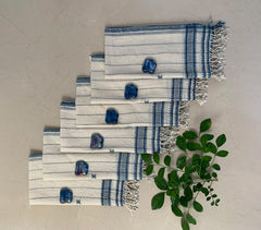 Handwoven Organic Cotton Naturally Dyed Napkin With Motif