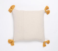 Chunky Tufted & Mustard Tasseled Cushion Cover