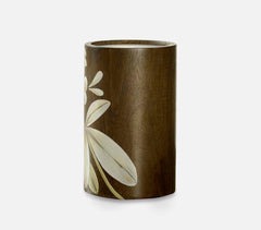 Hand Painted Frangipani Wooden Candle Holder (Large)