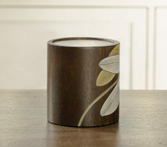Hand Painted Frangipani Wooden Candle Holder (Small)