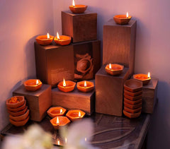 Terracotta Shathdeep Diya Lamps (Set of 24)