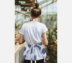 Printed Cotton Blue Floral Bib Apron