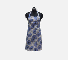 Printed Cotton Blue Floral Bib Apron