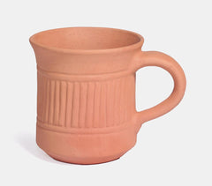 Handcrafted Eco-friendly Terracotta Striped Cup