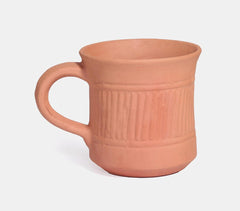 Handcrafted Eco-friendly Terracotta Striped Cup