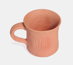 Handcrafted Eco-friendly Terracotta Striped Cup
