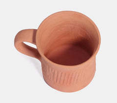 Handcrafted Eco-friendly Terracotta Striped Cup