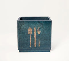 Hand Cut Wooden Utensil Holder