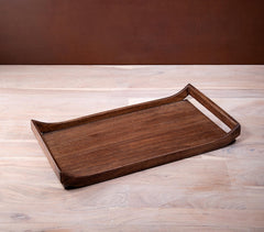 Hand Cut Wooden Brown Tray