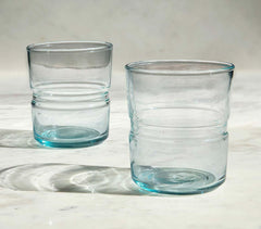 Jove Blue Small Glass Tumblers (Set of 2)