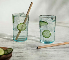 Jove Blue Tall Glass Tumblers (Set of 2)