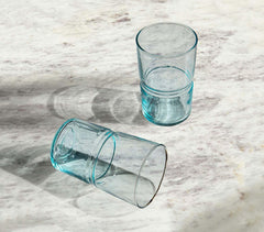 Jove Blue Tall Glass Tumblers (Set of 2)
