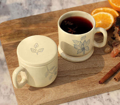 Fiore Ceramic Mugs with Lid (Set of 2)