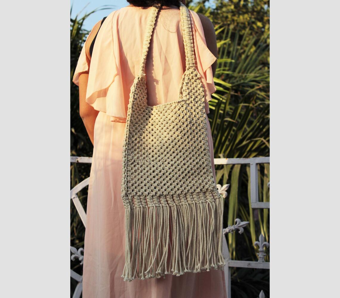 Macrame knotted Tote bag