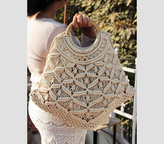 Macrame knotted hand bag