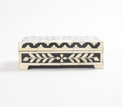 Handmade MDF, Resin & Bone Monochrome Jewelry Box