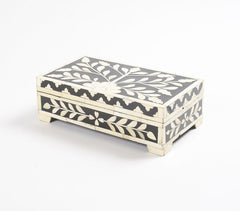 Handmade MDF, Resin & Bone Monochrome Jewelry Box