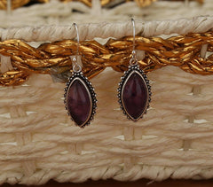 Handmade Amethyst & Brass Earrings