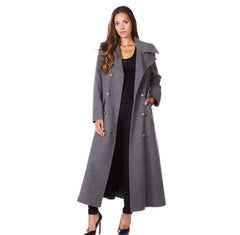 Wool Blend Double Breasted Maxi Coat (2004-WOOL)