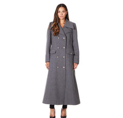 Wool Blend Double Breasted Maxi Coat (2004-WOOL)