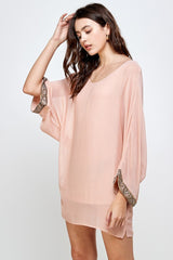 Ethereal Embellished Draped Kimono Dress