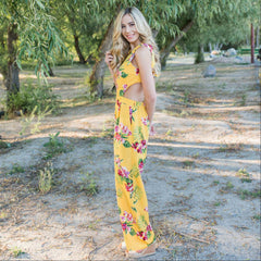 Tropical Tie Back Jumpsuit